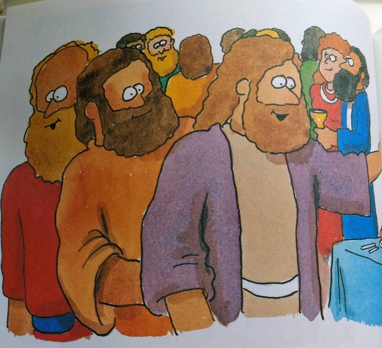 Jezus komt met zijn vrienden in Kana